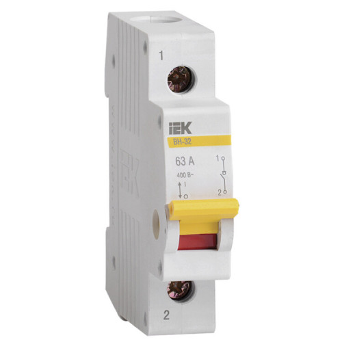 Выключатель нагрузки модульный (мини-рубильник) ВН-32 1Р 63А | MNV10-1-063 | IEK