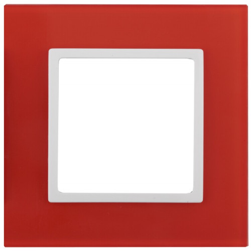 14-5101-23 Электроустановка ЭРА Рамка на 1 пост, стекло, Эра Elegance, красный+бел | Б0034478 | ЭРА