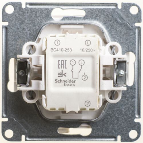 Wessen 59 Белый Выключатель жалюзийный 2-ой с механической блокировкой для жалюзи (в сборе) | VS410-253-1-86 | Schneider Electric
