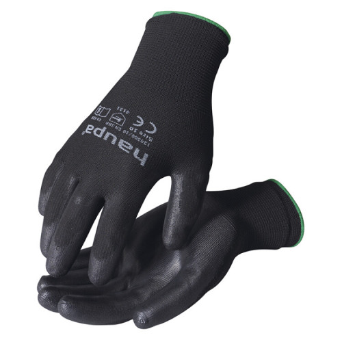 Перчатки с полиуретановым покрытием, размер 10, черные | 120300/10 | Haupa