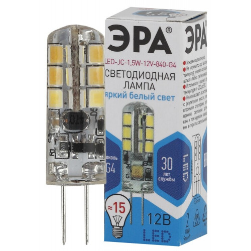 Лампа светодиодная LED-JC-1,5W-12V-840-G4 | Б0033190 | ЭРА