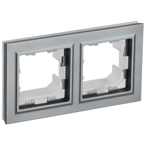 BRITE Рамка 2-мест. IP44 РУ-2-БрС-44 сталь | BR-M22-44-K46 | IEK