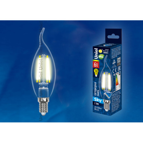 Лампа светодиодная LED-CW35-6W/WW/E14/CL PLS02WH LED. 