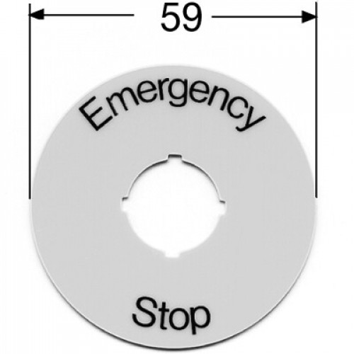 Шильдик круглый алюминиевый желтый Emergency Stop для кнопо к Грибок | SK615546-2 | ABB