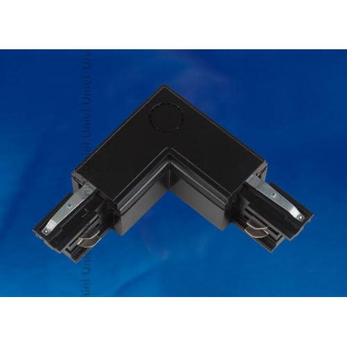 Соединитель для шинопровода осветительного L-образный. внутренний, трехфазный, черный. UBX-A22 BLACK 1 POLYBAG | 09766 | Uniel