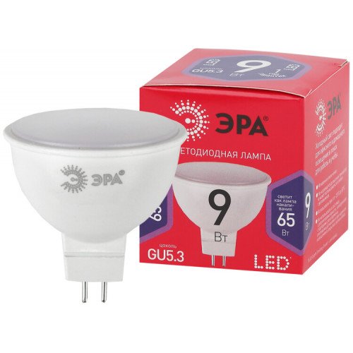 Лампа светодиодная ЭКО LED MR16-9W-865-GU5.3 R (диод, софит, 9Вт, хол, GU5.3) | Б0045353 | ЭРА