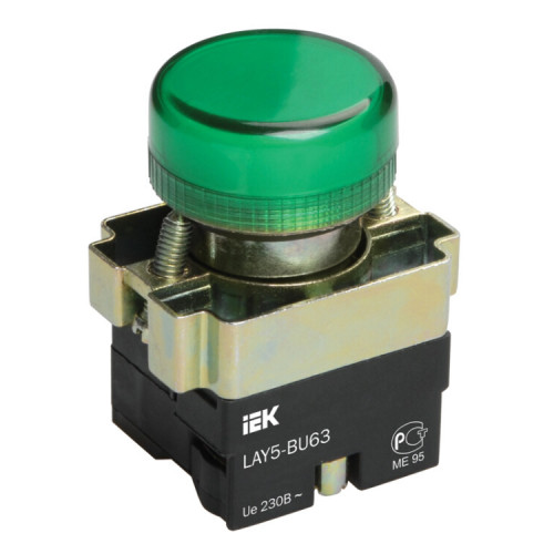 Индикатор LAY5-BU63 зеленого цвета d22мм | BLS50-BU-K06 | IEK