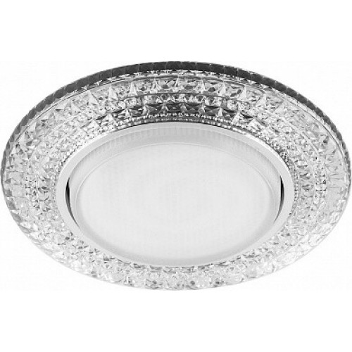 Светильник потолочный встраиваемый под лампу GX53 CD4020 20LED*2835 SMD 4000K, 15W GX53, без лампы, прозрачный, хром | 29473 | FERON