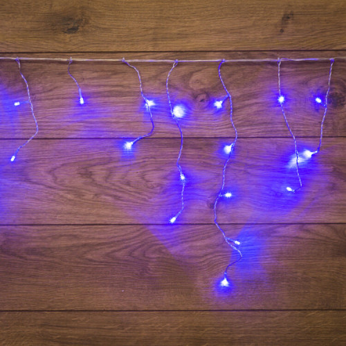 Гирлянда Айсикл (бахрома) светодиодный, 1,8 х 0,5 м, прозрачный провод, 230 В, диоды синие | 255-013 | NEON-NIGHT