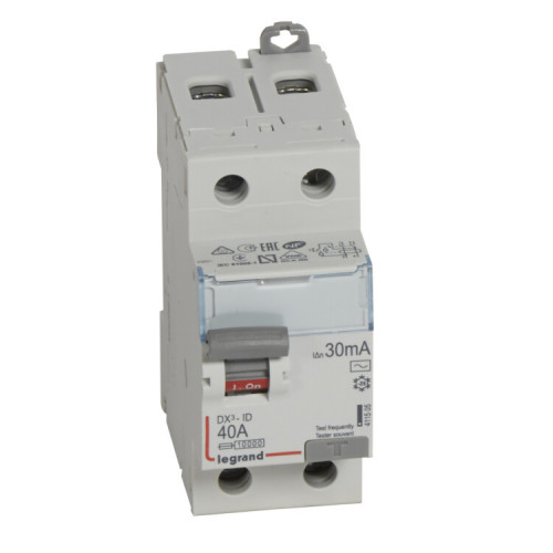 Выключатель дифференциальный (УЗО) DX3-ID 2п 40А 30мА тип AC | 411505 | Legrand