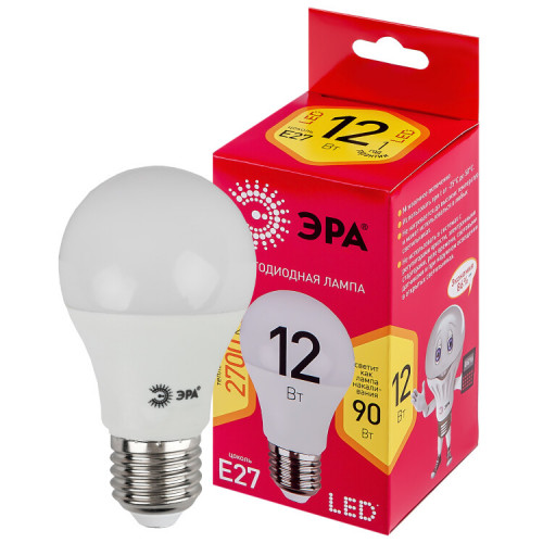Лампа светодиодная LED A60-12W-827-E27 R (диод, груша, 12Вт, тепл, E27) (10/100/2000) | Б0050197 | ЭРА