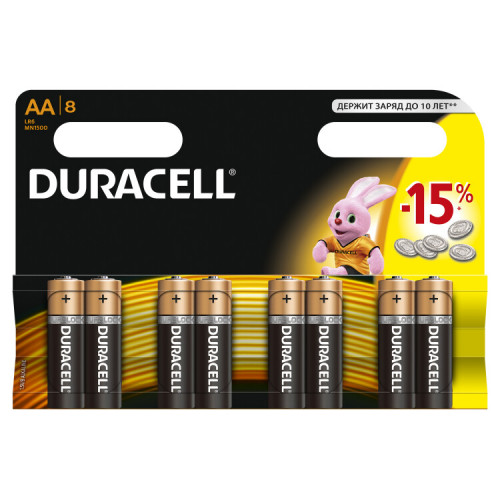 Элемент питания Duracell LR6-8BL BASIC | C0037387 | Duracell