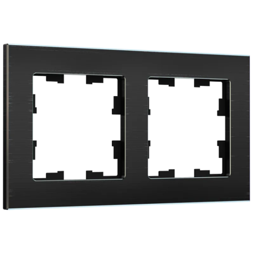 BRITE Рамка 2-мест. РУ-2-1-БрЧ металл черный | BR-M22-M-K02 | IEK