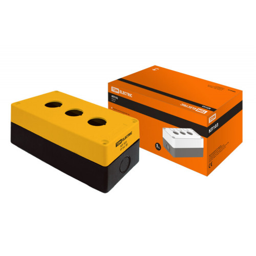 Корпус КП103 для кнопок 3места желтый | SQ0705-0008 | TDM
