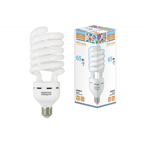 Лампа энергосберегающая КЛЛ 65Вт Е27 865 cпираль НЛ-HS | SQ0347-0042 | TDM
