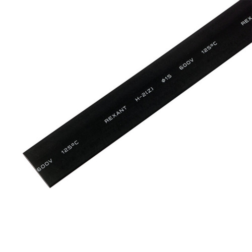 Термоусадочная трубка 15,0/7,5 мм, черная, упаковка 50 шт. по 1 м | 21-5006 | REXANT