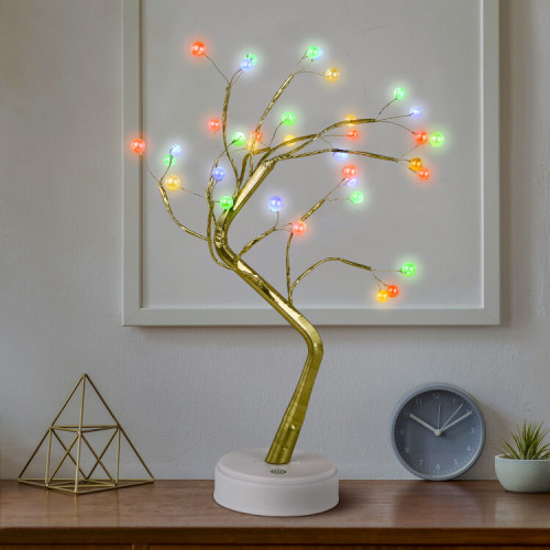 Декоративный светильник Дерево с самоцветами h 45 см, ЕGNID - 36M , мультиколор, 36 диодов, 3*АА, IP20 | Б0051948 | ЭРА