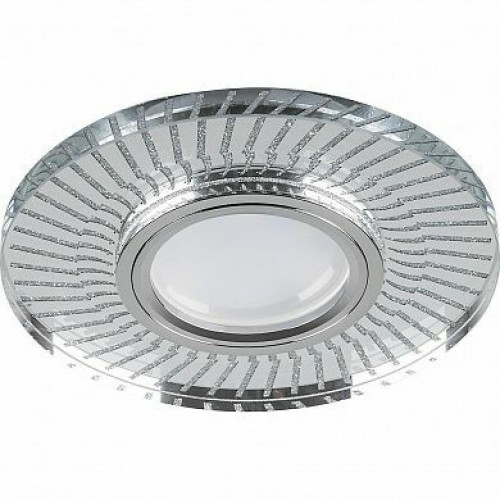 Светильник точечный встраиваемый под лампу, с LED подсветкой CD979 15LED*2835SMD 4000K, MR16 50W G5.3, прозрачный, хром | 32995 | FERON