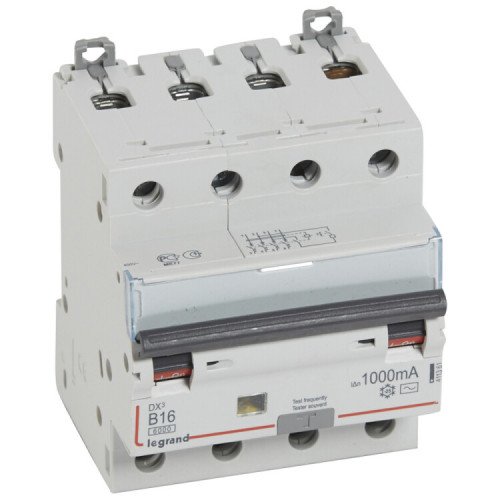 Выключатель автоматический дифференциального тока DX3 6000 4п 16А B 1000мА тип AС | 411361 | Legrand