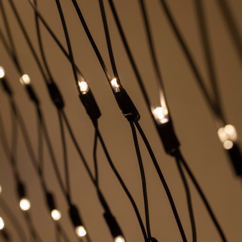Светодиодная новогодняя гирлянда ERAPS-SK3 сеть 1,5x2 м теплый белый свет 150 LED | Б0051895 | ЭРА