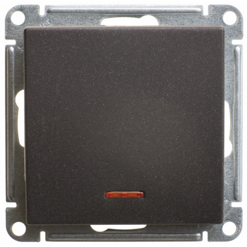 Wessen 59 Черный бархат Переключатель 1-клавишный с подсветкой 10АХ | VS610-157-6-86 | Schneider Electric