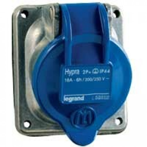 Встраиваемая розетка Hypra - IP 44 - 3К+З - 16 А - металл | 052033 | Legrand