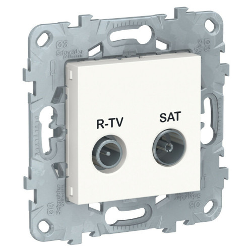 Unica New Белый Розетка R-TV/SAT, проходная | NU545618 | Schneider Electric