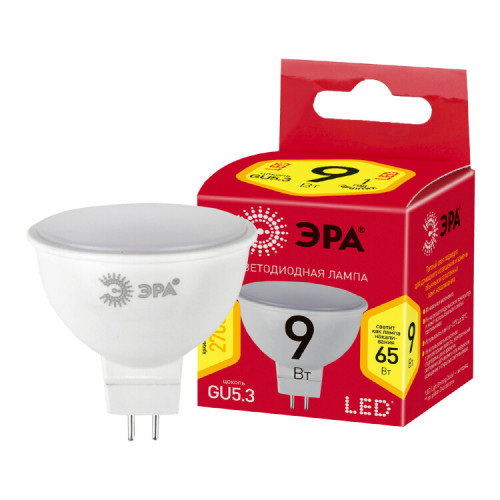 Лампа светодиодная RED LINE LED LED MR16-9W-827-GU5.3 R 9 Вт софит теплый белый свет | Б0054239 | ЭРА