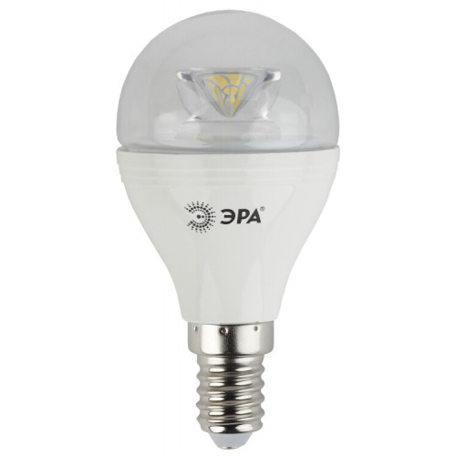 Лампа светодиодная STD LED P45-7W-840-E14-Clear 7Вт шар нейтральный белый свет | Б0017242 | ЭРА