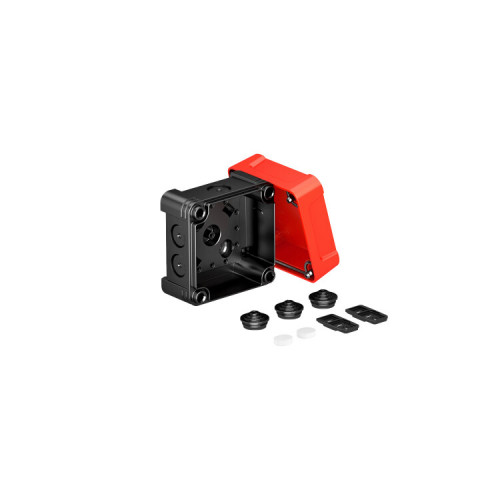 Распределительная коробка X02,, IP 67, 95х95х72 мм, черная с красной крышкой | 2005144 | OBO Bettermann