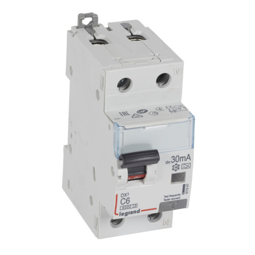 Выключатель автоматический дифференциального тока DX3 6000 1п+N 6А С 30мА тип A | 411047 | Legrand