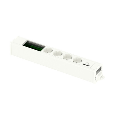 Unica System+ Блок 4хРозетка (2К+З) + 2xUSB A/C + место (45х90) под VDI БЕЛЫЙ | INS44256 | Schneider Electric