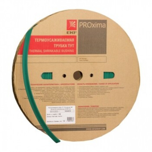 Термоусаживаемая трубка ТУТ нг 120/60 зелёная рулон PROxima | tut-120-j | EKF