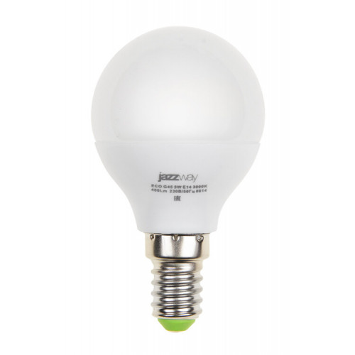 Лампа светодиодная LED 5Вт E14 220В 3000К PLED- ECO-G45 шар | 1036896A | Jazzway
