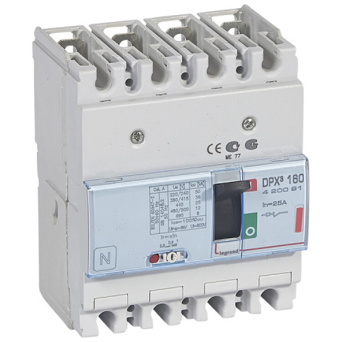 Автоматический выключатель DPX3 160 - термомагнитный расцепитель - 36 кА - 400 В~ - 4П - 25 А | 420091 | Legrand