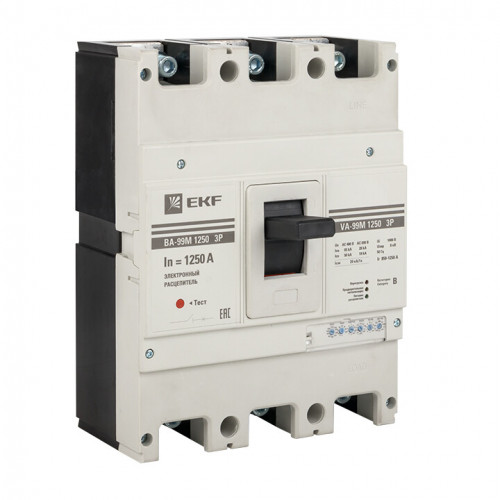 Выключатель автоматический ВА-99М 1250/1250А 3P 50кА с электронным расцепителем PROxima | mccb99-1250-1250me | EKF