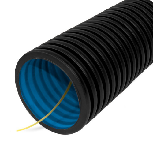Труба гофрированная двустенная ПНД гибкая d32 мм тип 450 (SN34) стойкая к ультраф-ту не распр. горение с/з черная (50м/уп) | PR15.0289 | Промрукав