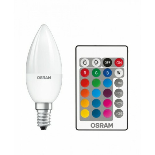 Лампа светодиодная LED Retrofit RGBW lamps with remote control 4,5 W/2700K E14 FR | 4058075430778 | OSRAM