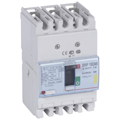 Автоматический выключатель DPX3 160 - магнитный расцепитель - 16 кА - 400 В~ - 3П - 50 А | 420712 | Legrand