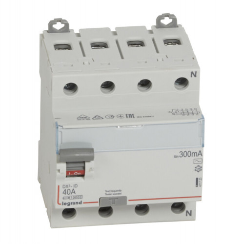 Выключатель дифференциальный (УЗО) DX3-ID 4п 40А 300мА тип AC | 411723 | Legrand