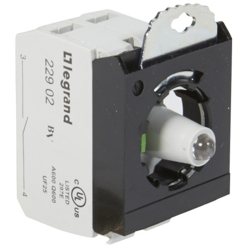 Комплектующий блок для кнопок - Osmoz - для комплектации - с подсветкой - под винт - 24В~/= - НО - зеленый - 3 поста | 023002 | Legrand