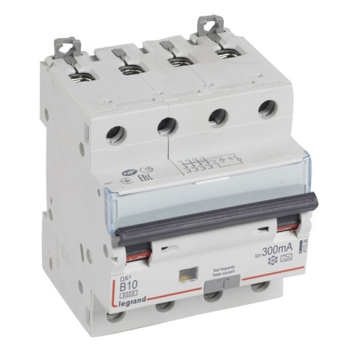 Выключатель автоматический дифференциального тока DX3 6000 4п 10А B 300мА тип A | 411228 | Legrand