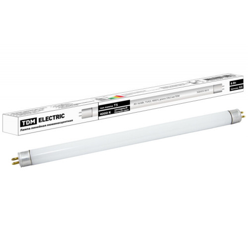 Лампа линейная люминесцентная ЛЛ 6Вт Т5 G5 840 ЛЛ-16 | SQ0355-0015 | TDM