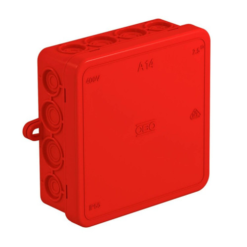 Коробка распределительная A14, 100x100x40 мм, красная (A 14 HF RO) | 2000386 | OBO Bettermann