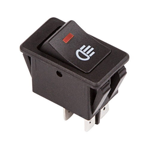 Выключатель клавишный 12V 35А (4с) ON-OFF с красной LED подсветкой | 36-4440 | REXANT