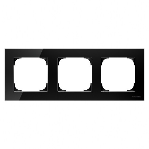 Рамка 3-постовая, серия SKY, цвет стекло чёрное|2CLA857300A3101| ABB