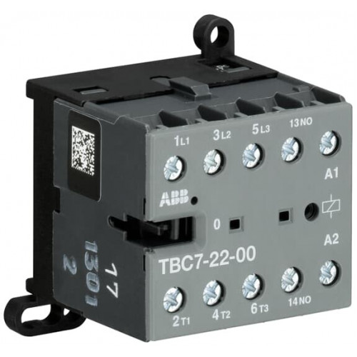 Мини-контактор TBC7-22-00-62 (12A при AC-3 400В), катушка 77-143VDC, с винтовыми клеммами | GJL1313561R6002 | ABB