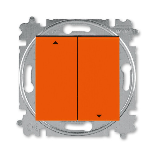 ABB Levit Оранжевый / дымчатый чёрный Выключатель жалюзи 2-кл. без фиксации клавиш | 3559H-A88445 66W | 2CHH598845A6066 | ABB