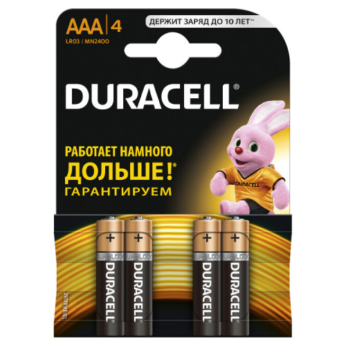 Элемент питания Duracell LR03-4BL BASIC | Б0026813 | Duracell