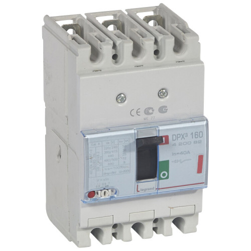 Автоматический выключатель DPX3 160 - термомагнитный расцепитель - 36 кА - 400 В~ - 3П - 40 А | 420082 | Legrand